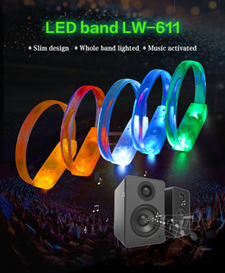 Pulsera LED Soffa Play, Pulsera LED Activada por Sonido, Pulsera LED Inalámbrica Iluminada a Distancia, Pulsera LED Personalizada - Product Image 5