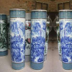 2.2 mètres et 6 pieds de haut peints à la main grands vases de sol en céramique chinoise comme décorations pour la maison, vases en céramique - Product Image 2