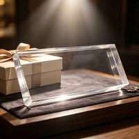 Produit phare : Ornement de bureau en acrylique transparent massif de 30 mm d'épaisseur, poli, facile à assembler, gravure laser interne personnalisée