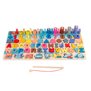Wooden number Puzzle Tri Montessori toys for toddlers preschool mathematics stacking block-7 in 1 - Product Image 1