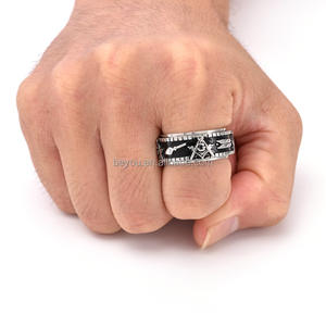 マスターメイソン ヴィンテージ フリーメイソンシンボルリング フリーメイソン 中世テンプラー 全視の目リング パンクジュエリー ギフト - Product Image 5