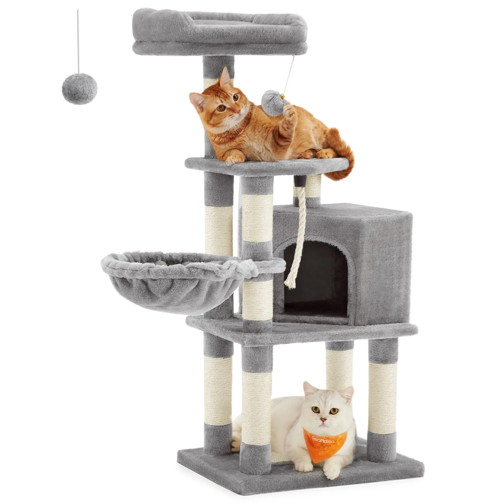 Feandrea 110 cm Menara kucing untuk Indoor Cat tiang pabrik grosir pohon kucing kayu