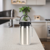 Thermos alimentaire en acier inoxydable 316L, bocal à lunch sous vide à large ouverture avec poignée de transport pour professionnels, enfants, design industriel