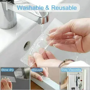 Multiusos transparente baño cocina impermeable a prueba de moho Nano cinta adhesiva lavable cinta de montaje de doble cara