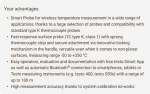 Thermomètre de surface intelligent Testo 915i 0563 2915 Instrument de mesure de température industrielle - Product Image 4