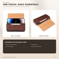 Sac banane de luxe en cuir haut de gamme pour homme avec emplacements pour cartes de visite et pochette pour téléphone portable (iPhone, Samsung) – Offre spéciale