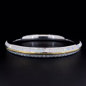 Full Iced Lab Grown Diamond Sterling Silver Unisex Hip Hop <b>Bracelet</b> with Multicolor Stones 10gm Indian Supplier - Product Image 4