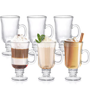 Tasse en <span class=keywords><strong>verre</strong></span> de crème glacée de café Transparent à haute teneur en Borosilicate avec poignée tasse de tasse irlandaise en <span class=keywords><strong>verre</strong></span> de café de qualité alimentaire réutilisable - Product Image 1