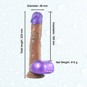 3合1克点阴蒂振动器阴道假阳具7推力振动器透明纹理液体硅胶假阳具性感玩具阴茎 - Product Image 2