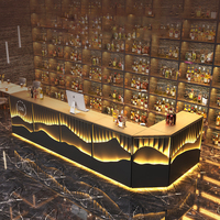 Comptoir de bar de restaurant de haute qualité sur mesure comptoir de caisse de réception moderne et luxueux pour club, bar