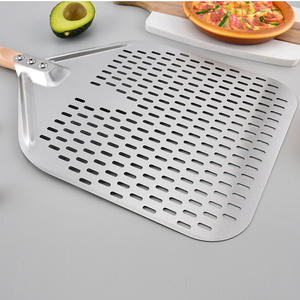 Premium desmontable 430 acero inoxidable perforado Pizza Peel plegable horno transferencia cocina hornear pastel herramienta de torneado - Product Image 6
