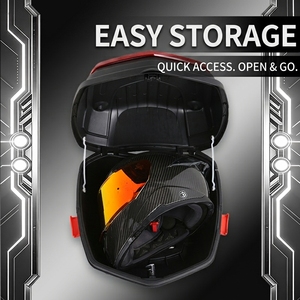 Boîte de rangement arrière pour vélo électrique 44L, étanche, en plastique ABS, coffre arrière pour scooter, boîte supérieure universelle pour moto avec kit de <span class=keywords><strong>montage</strong></span> - Product Image 5