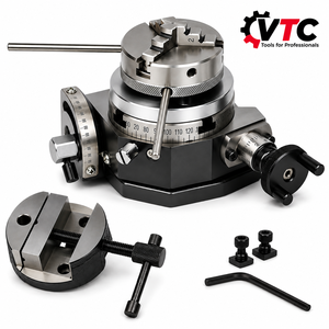 แท่นหมุนแบบปรับมุมได้ 3 นิ้ว พร้อมหัวจับ 3 จับแบบ Self Centering Chuck Rotary VTC ขนาด 65 มม. อุปกรณ์เสริมสำหรับงานกัดแบบแม่นยำ - Product Image 1