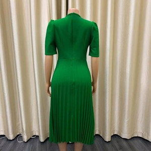 Vestidos de Verano de Alta Calidad D202 para Mujer, <span class=keywords><strong>Vestido</strong></span> Casual Rojo con Pliegues en Línea A, Elegante <span class=keywords><strong>Vestido</strong></span> de Oficina para Dama - Product Image 5