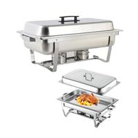 SUNMAX Ensemble de chauffe-plats en acier inoxydable avec couvercle suspendu 9L en or Design de luxe pour mariage et restauration