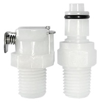 ZDVseal Valved Quick Connect Fitting 1/4 NPT Thread POM Body EPDM Seal for Aquarium Fish Tank Water System