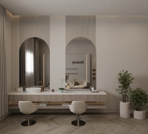 One-Stop Barber Shop Furniture <b>Set</b> | Custom Hair Styling Station & <b>Wall</b> <b>Mirror</b> for Beauty Salon Renovation - Product Image 4