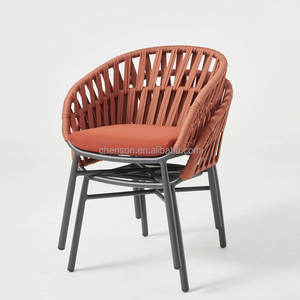 उद्यान रेस्तरां की कुर्सियां धातु स्टैकिंग कुर्सी कॉफी आराम सीटों के साथ बैठने की डिजाइन बाहरी भोजन कुर्सी - Product Image 5