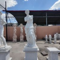 Figura Masculina Atlética Clásica Venus, Estatua de Cuerpo Humano de Mármol Blanco Pulido, Escultura de Torso Humano de Tamaño Real para Patio