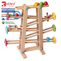 EDULAND OEM ODM Juguetes Educativos de Madera Montessori para Niños - Pista de Carreras con Bolas Rodantes, Edad 2-6 Años