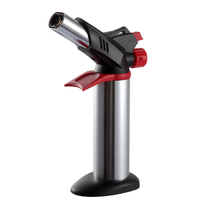 Gf-8761 feu grande crème brûlée cuisine Jet Butane torche Double flamme briquet coupe-vent pour narguilé