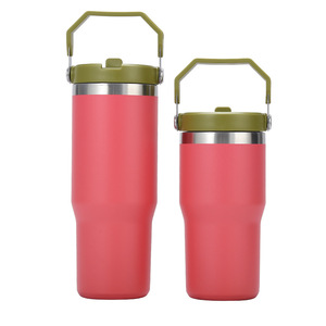Bouteille isotherme personnalisable par sublimation, design sportif, 30 oz, avec poignée, couvercles et pailles, vente en gros - Product Image 3