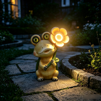 Statue de tortue en magnésia avec lumière solaire, lampe de nuit pour jardin, décoration de patio, ornement animalier, vente en gros