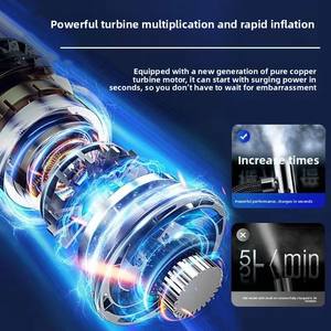 Pompe à air électrique portative d'affichage numérique avec ABS + construction en métal 7.4V pour l'accessoire d'utilisation de <span class=keywords><strong>voiture</strong></span> et de scooter-On-the-Go - Product Image 3
