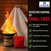 Couverture anti-feu certifiée SGS, 100% fibre de verre, couverture d'extinction d'incendie d'urgence, couverture de sécurité à libération rapide avec boucle de suspension