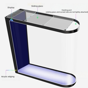 Aquarium Rectangulaire <span class=keywords><strong>de</strong></span> Luxe en <span class=keywords><strong>Verre</strong></span> Flotté avec <span class=keywords><strong>Filtration</strong></span> Latérale Circulante, Éclairage LED, Vidange en un Clic, Ultra-Silencieux et Durable, Économie d'Énergie - Product Image 5
