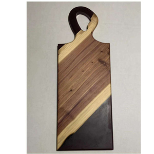 เขียงไม้ที่มีแผ่นไม้คุณภาพสูงทำจากเรซินหรูหราบอร์ดตัดไม้เนื้อแข็งพรีเมียมทนทานในห้องครัวและด้ามจับที่ทันสมัย - Product Image 3