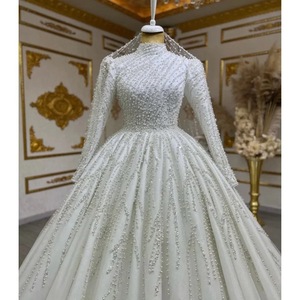 Abito <span class=keywords><strong>da</strong></span> Sposa Musulmano con Perline 2026, Lussuoso ed Elegante, Prodotto in Cina, Ideale per Invitati a Matrimoni Musulmani - Product Image 2