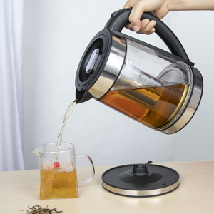 1.7L Cordless Glass <strong>Kettle</strong> with Temperature Control and Tea <strong>Filter</strong> 1800W Blue Indicator Light for Hotel Use - Product Image 3