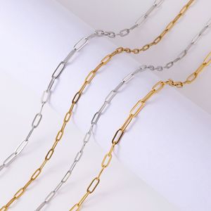 Atacado Bulk Paper Clip Chains Aço Inoxidável Golden Unwelded Paperclip Link para Mulheres Homens Colar Pulseira Fazer Jóias - Product Image 5