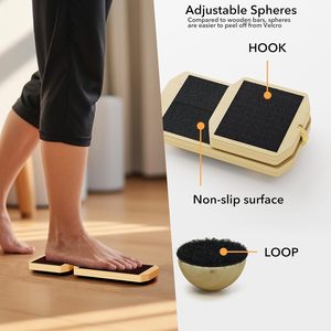 Tabla de Equilibrio de Madera, Estirador de Pies de Madera Maciza Antideslizante, Equipo de Entrenamiento para Yoga, Pilates y Fortalecimiento de Tobillos - Product Image 2