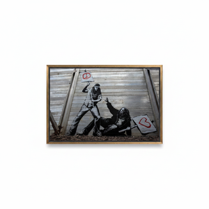 Lienzo Impreso de Banksy Peace vs Love: Decoración Abstracta de Arte Callejero, Lienzo con Marco Dorado - Product Image 2