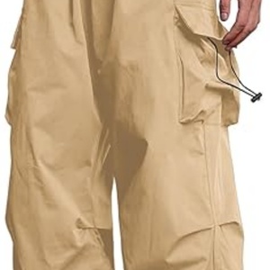 Pantalon décontracté ample pour homme, style parachute, Y2K, avec cordon de serrage, poches - Product Image 6