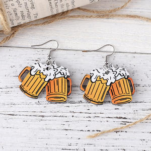 Pendientes divertidos <span class=keywords><strong>de</strong></span> Oktoberfest alemán para mujer, disfraces <span class=keywords><strong>de</strong></span> Festival <span class=keywords><strong>de</strong></span> cerveza acrílica, accesorios, taza <span class=keywords><strong>de</strong></span> cerveza <span class=keywords><strong>de</strong></span> vino, diseño <span class=keywords><strong>de</strong></span> madera, divertido y genial para - Product Image 3