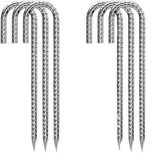 Estacas de Acero Galvanizado con Gancho en J de Alto Rendimiento para Estabilización de Varillas, para Tiendas de Campaña, Jardín y Exteriores, Venta al por Mayor - Product Image 4