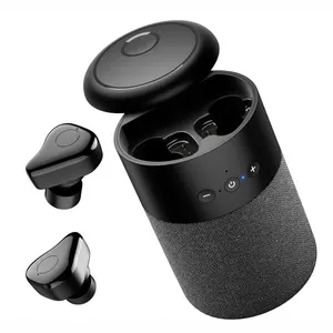 CASUN fabric portable bt wireless speaker bluetooth with tws earbuds earphones