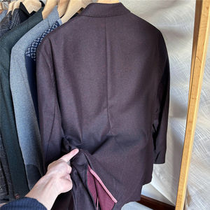 <span class=keywords><strong>Veste</strong></span> de costume en laine <span class=keywords><strong>bordeaux</strong></span> haut de gamme pour hommes mode printemps automne <span class=keywords><strong>veste</strong></span> de costume décontracté <span class=keywords><strong>blazer</strong></span> pour hommes - Product Image 5