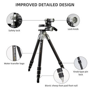 Fotopro professionnel Dslr prise de vue photographique trépied en Fiber de carbone robuste <span class=keywords><strong>pour</strong></span> l'observation des oiseaux chasse en plein air - Product Image 3