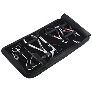 Kit Profesional de Herramientas para Extensiones de Cabello de Acero Inoxidable CrossEdge Corporation, Estuche con Múltiples Pinzas, Cortador de Adhesivos, Agujas de Gancho - Product Image 1