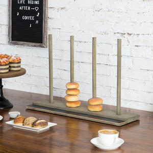 ขาตั้ง<span class=keywords><strong>โดนัท</strong></span>ทำจากไม้สีเทาแบบชนบทพร้อมแผงกระดานดำ - Product Image 4