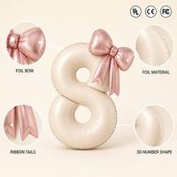 Ballon Chiffre en Aluminium 40 Pouces Blanc Décoration Fête Anniversaire Autocollant Ballons Premier Anniversaire Vente en Gros