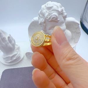 Кольцо из стерлингового серебра 925 пробы с позолотой, полностью инкрустированное фианитами, с 3D-текстурированным ободком и фианитами паве, роскошное винтажное украшение - Product Image 5