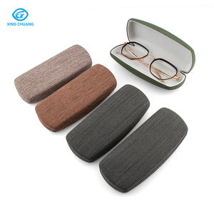 Étui à <span class=keywords><strong>lunettes</strong></span> minimaliste M371 aspect lin, texture tissée, logo personnalisé, en cuir PU rigide, boîte de rangement <span class=keywords><strong>pour</strong></span> <span class=keywords><strong>lunettes</strong></span>, prix de gros - Product Image 1