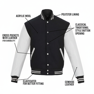 Professional Made Man Varsity Jacket Wholesale Hot Selling High Quality Light <b>Weight</b> Best Design Custom Color Men Jacket - Product Image 1