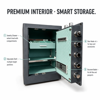 Caja Fuerte Inteligente con Huella Dactilar Biométrica, Caja de Seguridad de Acero Resistente con Panel Táctil Digital para el Hogar, Oficina y Hotel