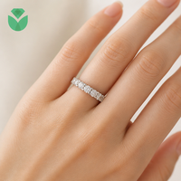 Bague éternelle classique Betterstar en or blanc 14K 18K avec diamants de laboratoire taille brillant ronds D VVS IGI pour femme